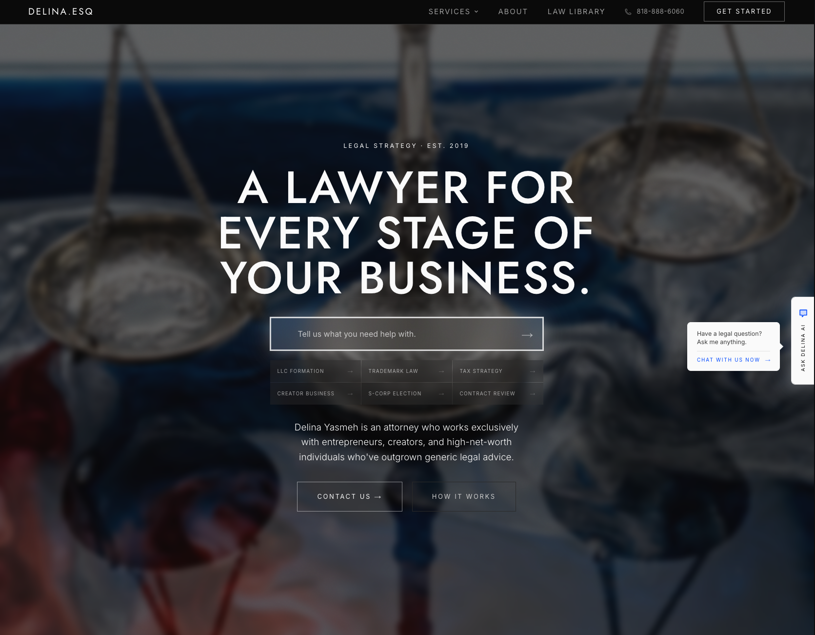 Delina Esq., Brand site + content system